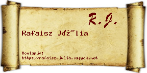 Rafaisz Júlia névjegykártya